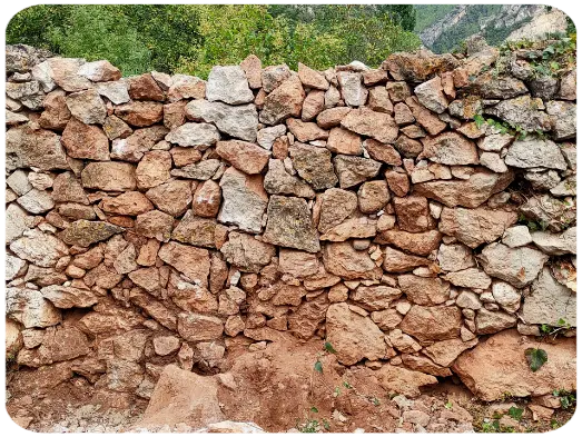 Marge de pedra seca , repació, construcció